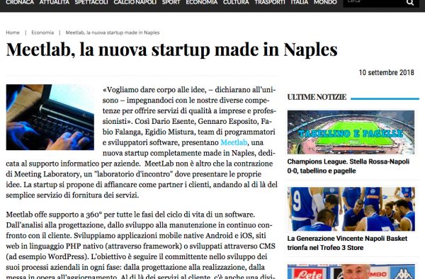 Meetlab, la nuova startup made in Naples